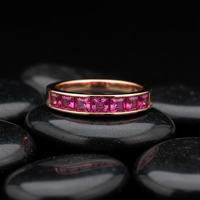 Pink Sapphire 14K Rose Gold Eternity Band Ring