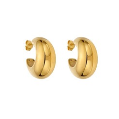Eternity Diamond Hoop Earrings in 14K Yellow Gold