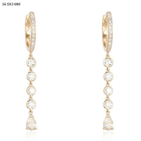 Diamond Light Radiant Drop Earrings in 14K Yellow Gold