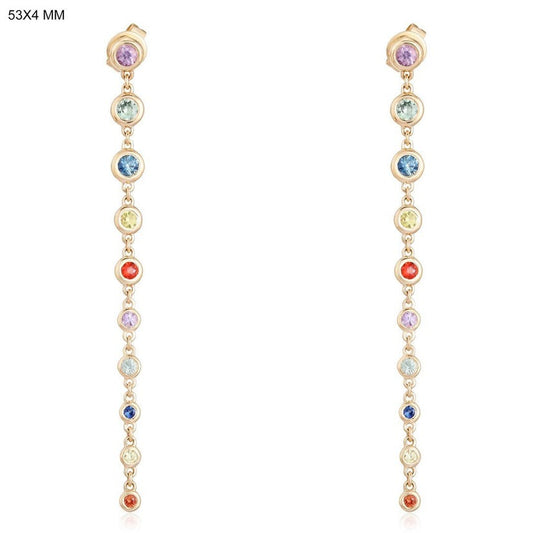 Majestic Drop Diamond Danglers Earrings in 14K Yellow Gold