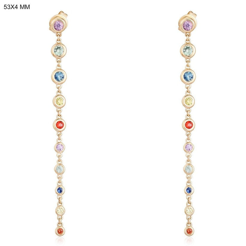 Majestic Drop Diamond Danglers Earrings in 14K Yellow Gold