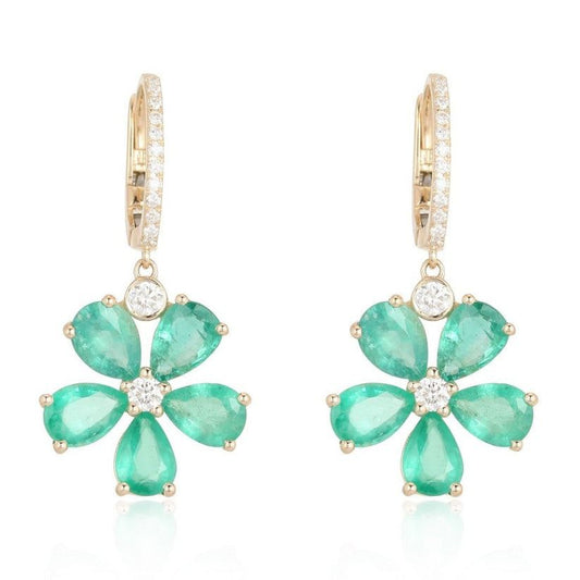 Infinity Bold Diamond Drop Danglers Earrings in 14K Yellow Gold