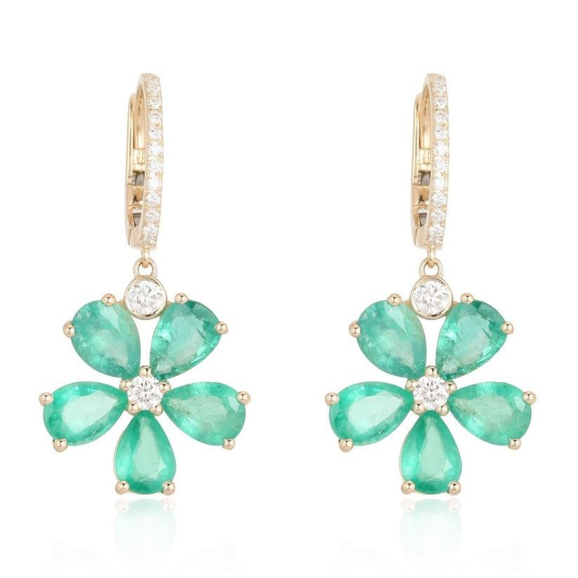 Infinity Bold Diamond Drop Danglers Earrings in 14K Yellow Gold