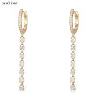 Oval Chain Link Diamond Drop Earrings in 14K Yellow Gold