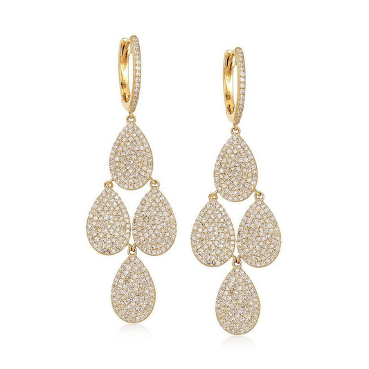 Mystic Charm Diamond Drop Danglers Earrings in 14K Yellow Gold