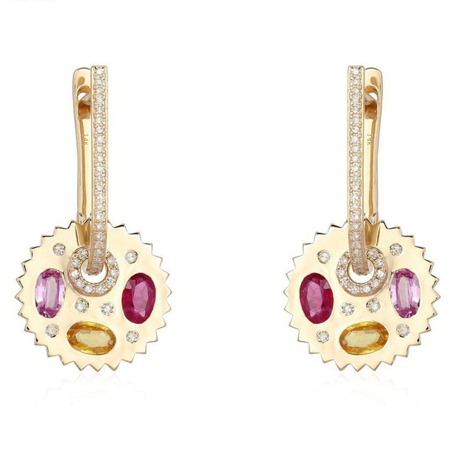 Twinkling Halo Luxe Diamond Drops Earrings in 14K Yellow Gold