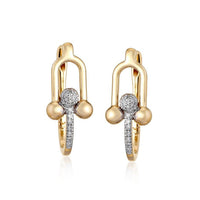 Sapphire Shine 14K Yellow Gold Diamond Huggie Earrings