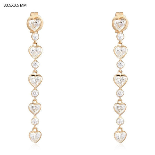 Blazing Diamond Drops Earrings in 14K Yellow Gold
