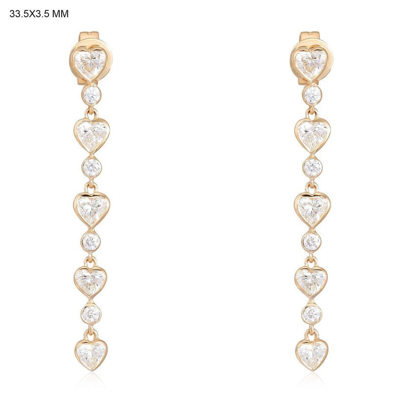 Blazing Diamond Drops Earrings in 14K Yellow Gold