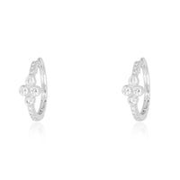 Round Cluster Diamond Huggie Earrings in 14K Yellow Gold
