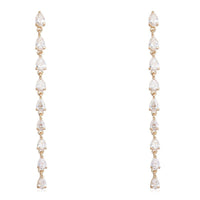 Pear Cut Linear Drop Earrings in 14K Yellow Gold