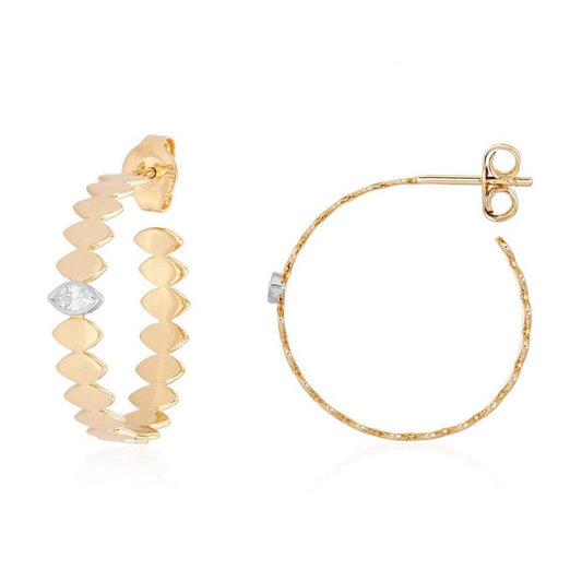 Velvet Radiance Hoop Earrings in 14K Yellow Gold