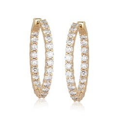 Gem Hoops Diamond Earrings in 14K Yellow Gold