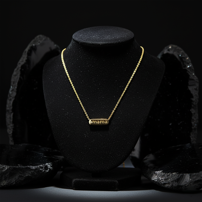 Amulet 5Mm Letter Mama Necklace in 14K Yellow Gold
