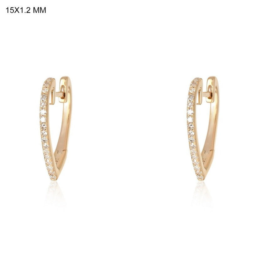 Euphoric Diamond Huggies Earrings in 14K Yellow Gold