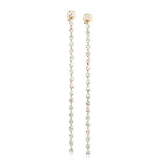 Stellar Line Diamond Drop Earrings in 14K Yellow Gold