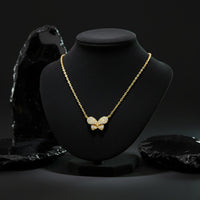 Nature Inspired Butterfly Diamond Pendant Necklace in 14K Gold