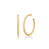 Polished Classic Medium Hoop Earrings in 14K Gold