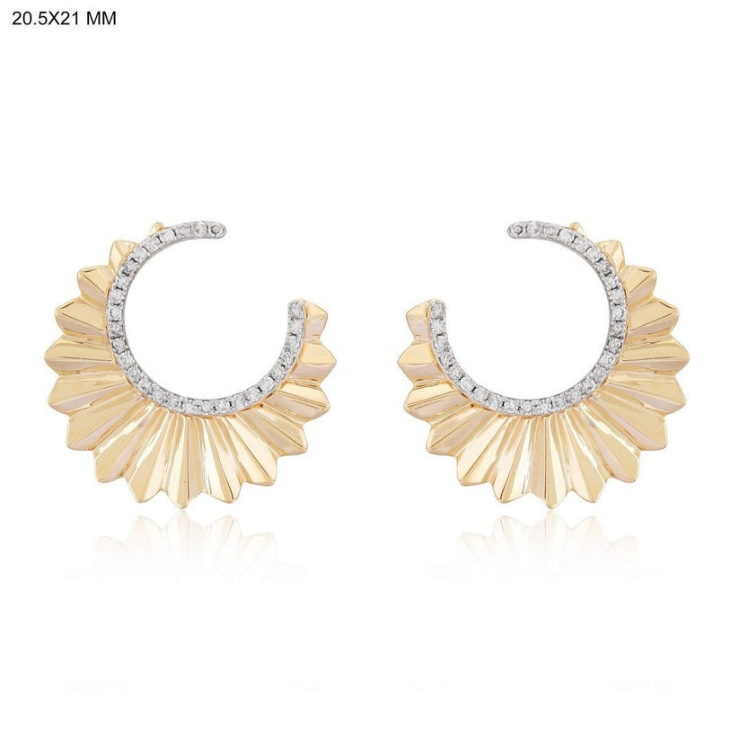 Halo Diamond Hoop Earrings in 14K Yellow Gold
