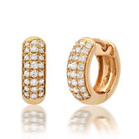 Bold Pave Diamond Mini Hoop Earrings in 14K Yellow Gold