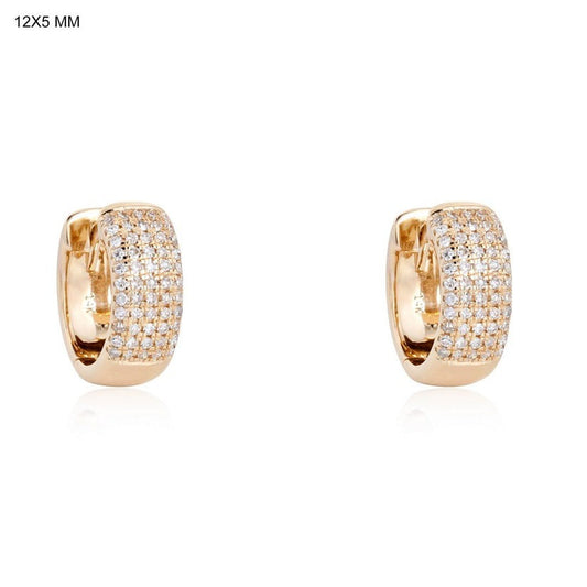 Golden Horizon Bliss Huggies Earrings in 14K Yellow Gold
