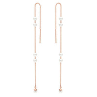 Freshwater Pearl Threader Earrings in 14K Rose Gold