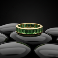Verdant Aura 14K Gold Emerald Eternity Band Ring