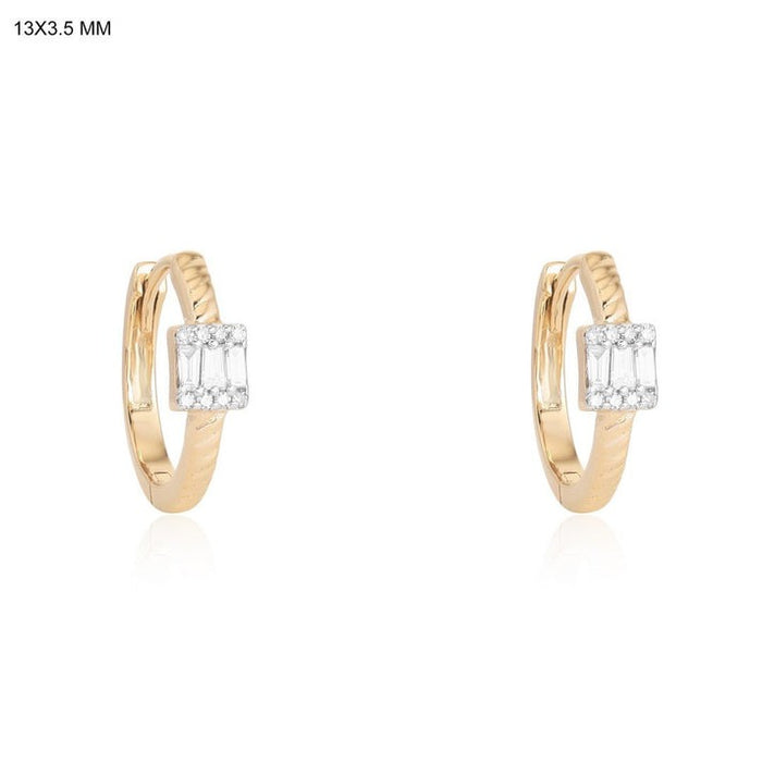 Aurora Bliss Diamond Hoop Earrings in 14K Yellow Gold