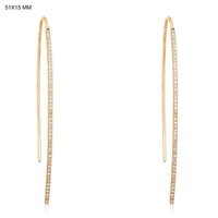 Luminous Long Beam Hoop Earrings in 14K Yellow Gold