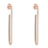 Linear Drop Diamond Hook Earrings in 14K Yellow Gold