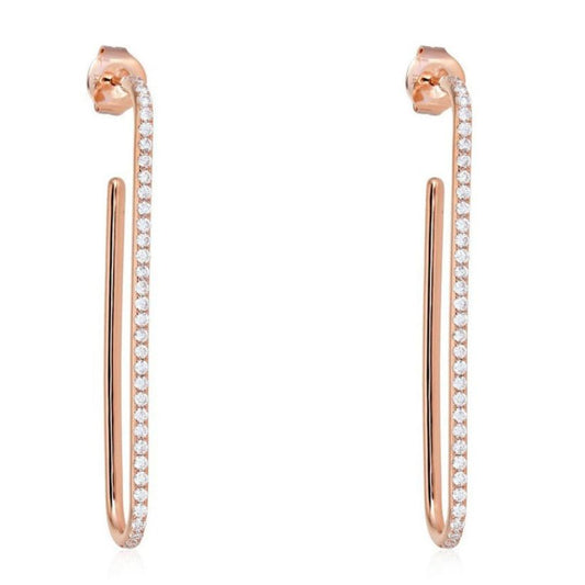 Linear Drop Diamond Hook Earrings in 14K Yellow Gold