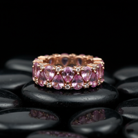 Pink Sapphire Pear-Cut 14K Rose Gold Eternity Band Ring