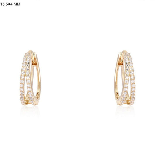 Rounded Chunky Hoop Earrings in 14K Yellow Gold