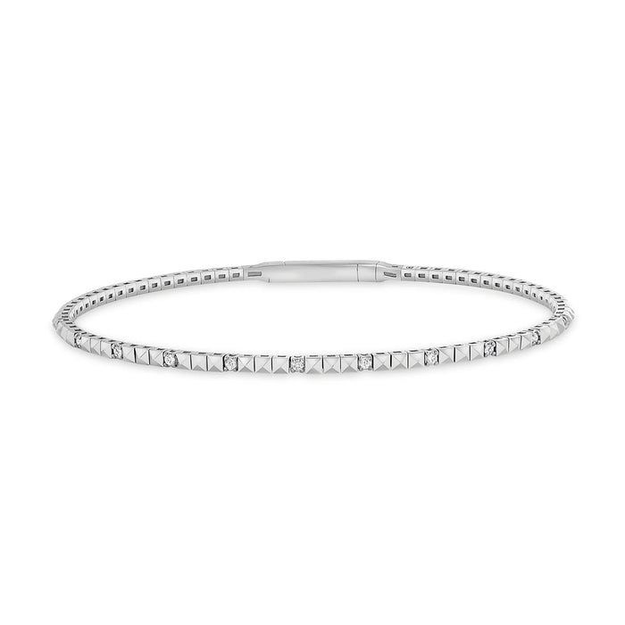 Precision Round Cut Diamonds Bracelet in 14K Gold