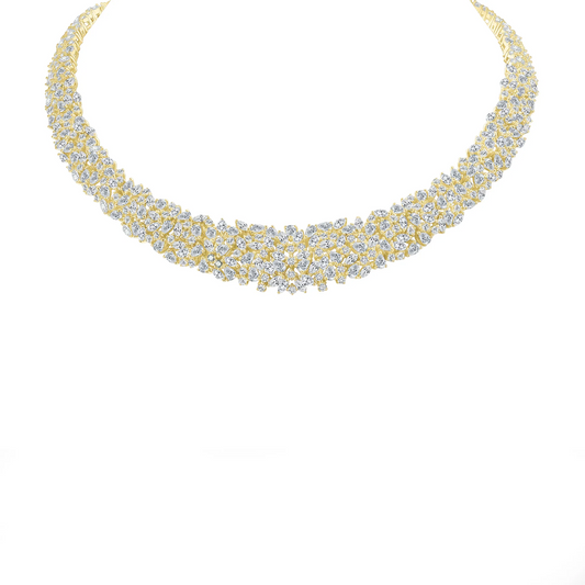 Carat Diamond Cluster Necklace in 18K Gold