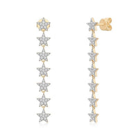 Cascade Diamond Drop Earrings in 14K Yellow Gold
