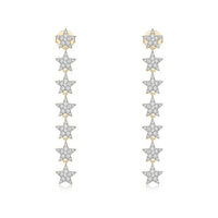 Cascade Diamond Drop Earrings in 14K Yellow Gold