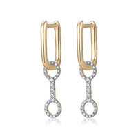 Trail Diamond Drop Earrings in 14K Yellow Gold