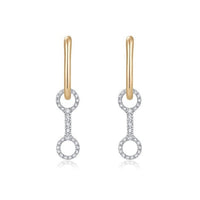 Trail Diamond Drop Earrings in 14K Yellow Gold