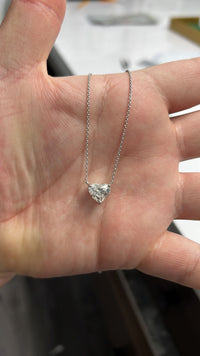 Heart Cut Diamond Solitaire Necklace in 14K Yellow Gold