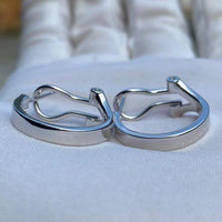 Plain Huggie Hoop Earrings in 14K Yellow Gold