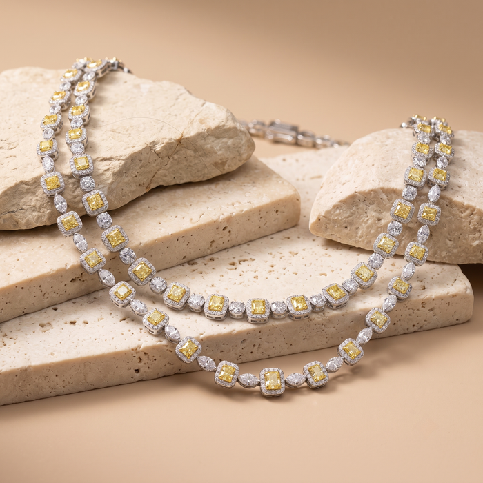Imperial Radiance 14K Yellow and White Diamond Necklace