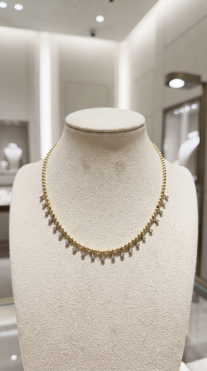 Diamond Dream Station Necklace in 14K Yellow Gold