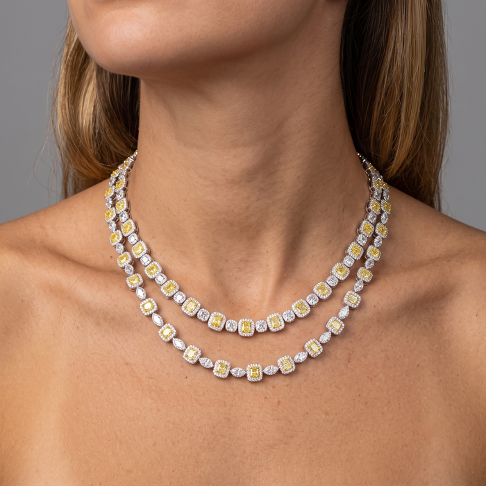 Imperial Radiance 14K Yellow and White Diamond Necklace
