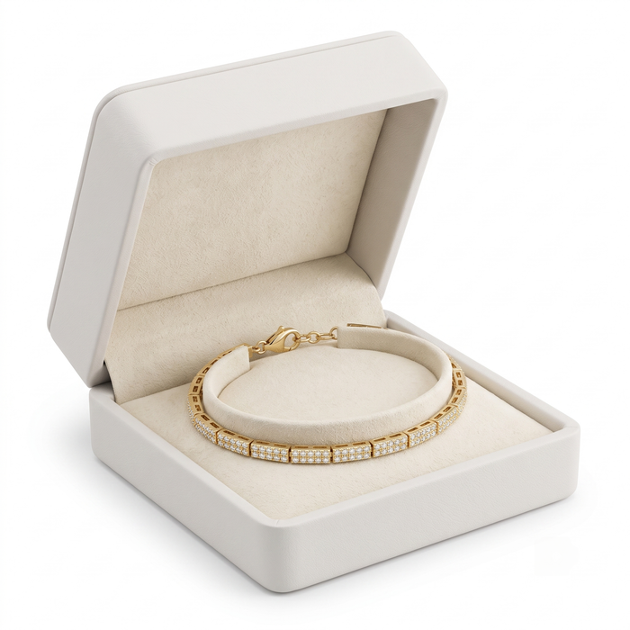 Polished Diamond Tennis Bracelet in 14K Yellow Gold