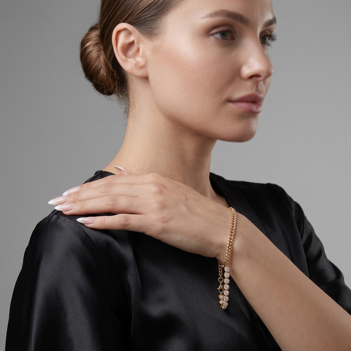 Chained Radiance Diamond Link Bracelet in 14K Yellow Gold