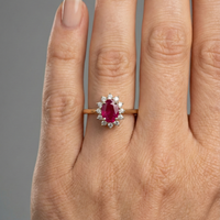 Oval Pink Sapphire Gemstone 14K Gold Engagement Ring