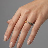 Multi-Color Mixed Shape 14K Gemstone Eternity Band Ring