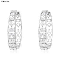 Geometric Openwork Diamond Hoop Earrings in 14K Gold