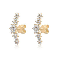 Celestial Cluster Diamond Stud Earrings in 14K Yellow Gold